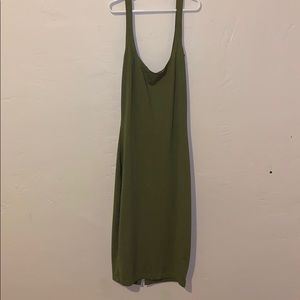Long olive green dress